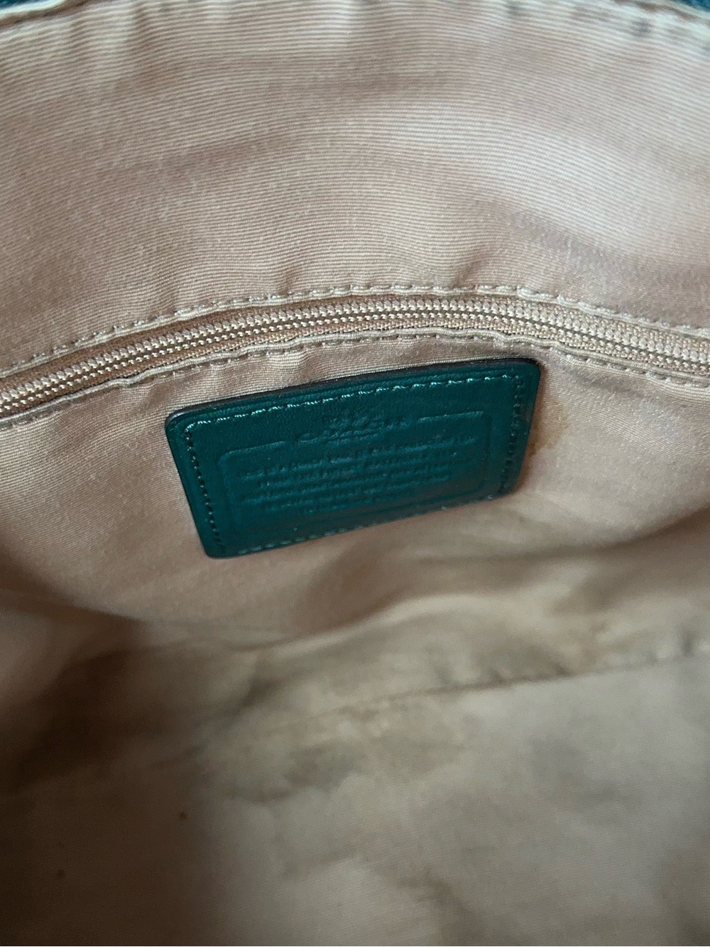 Coach Dark Green Leather Embossed Leather Dome Satchel Bag F31407 - Picture 10 of 13